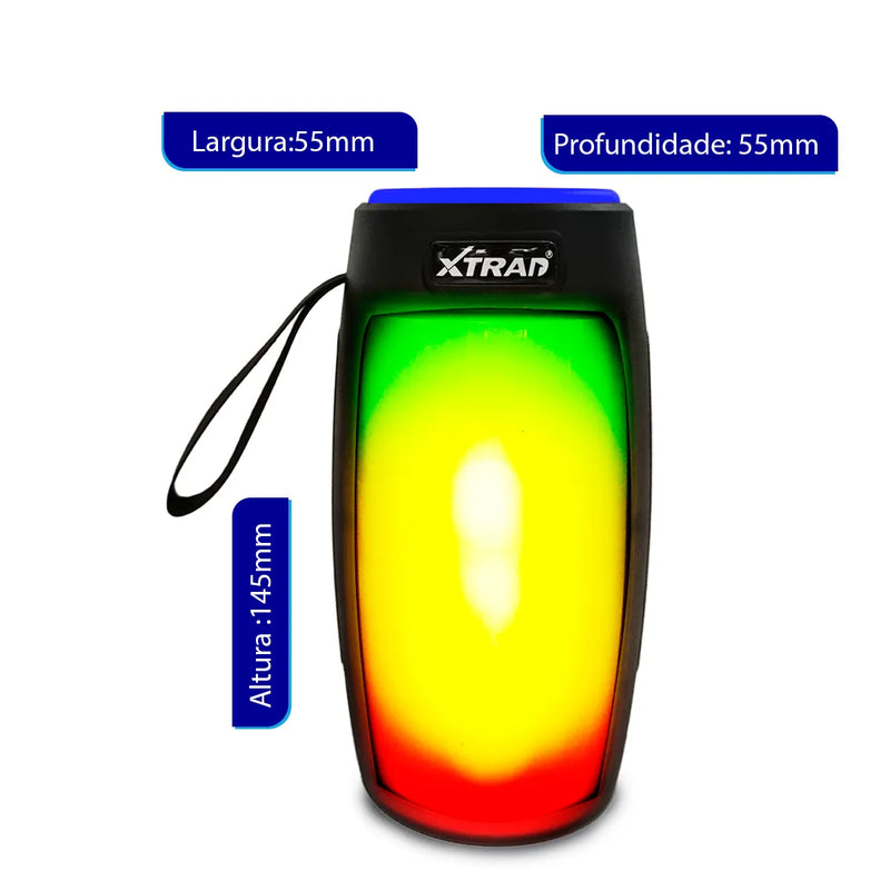 Caixa de Som Portátil com Luz Colorida Bluetooth - LS Mega Store